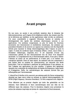 Pratiques de l'etude et de la Conception de l'Antenne Microstrip