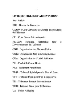 Cour Penale Internationale et Union Africaine contre l'impunite
