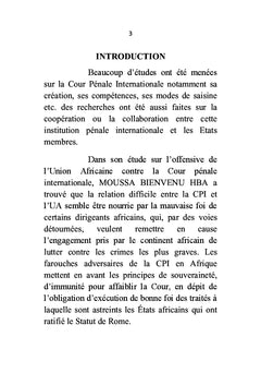 Cour Penale Internationale et Union Africaine contre l'impunite