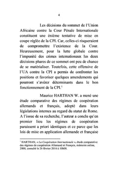 Cour Penale Internationale et Union Africaine contre l'impunite