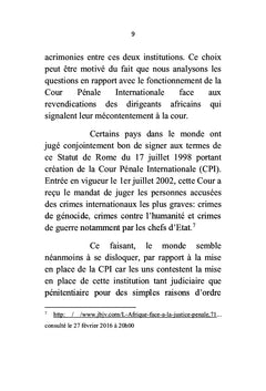 Cour Penale Internationale et Union Africaine contre l'impunite