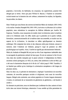 De la culture orale à l'écriture littéraire