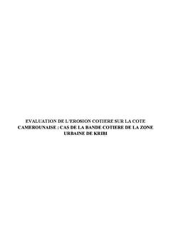 Evaluation de l'erosion cotiere sur la cote camerounaise: cas de KRIBI