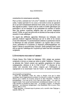 Mise en scène de la sexualité dans Triptyque de Claude Simon