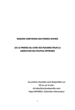 Mission chrétienne des prières divines
