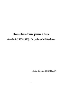 Homélies d'un jeune curé