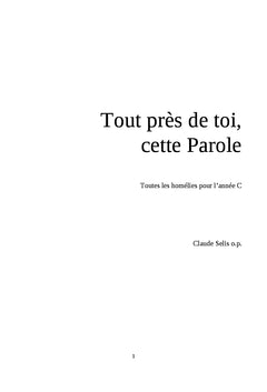Tout près de toi, cette parole