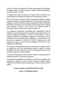 Impact socio-économique de la "prime" sur l'éducation au Sud-Kivu
