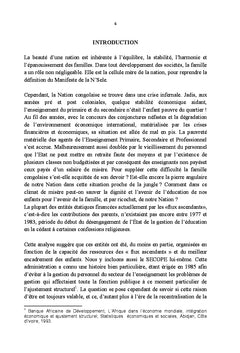 Impact socio-économique de la "prime" sur l'éducation au Sud-Kivu
