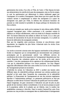 Impact socio-économique de la "prime" sur l'éducation au Sud-Kivu