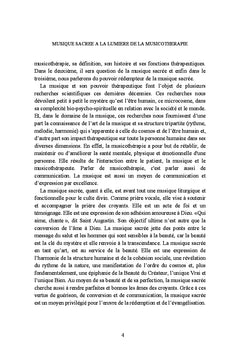 Musique sacrée à la lumière de la musicothérapie
