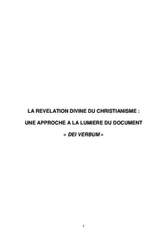La révélation divine du christianisme selon Dei Verbum