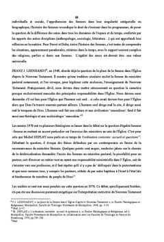 Rôle et statut de la femme dans l'Eglise