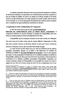 La dynamique du principe de l'imputabilité dans le droit pénal canonique