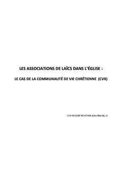 Les Associations de laïcs dans l'Eglise