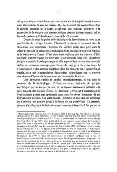 L'impératif de l'intangibilité de la vie humaine