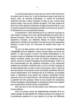 L'impératif de l'intangibilité de la vie humaine