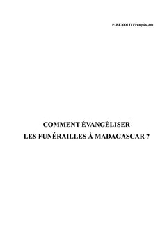 Comment évangéliser les funérailles à Madagascar ?