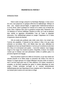 Prophètes ou poètes?