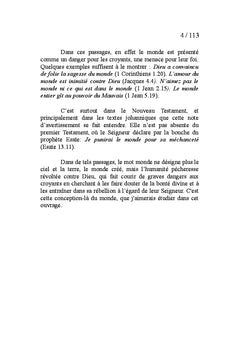 Le chrétien et le Monde