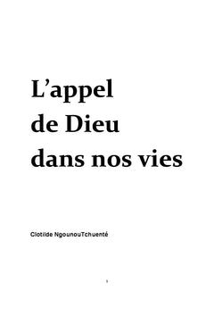 L'appel de Dieu dans nos vies