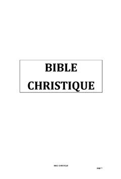 BIBLE Christique