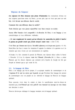 Les réponses, langages, caractéristiques et les méthodes divines