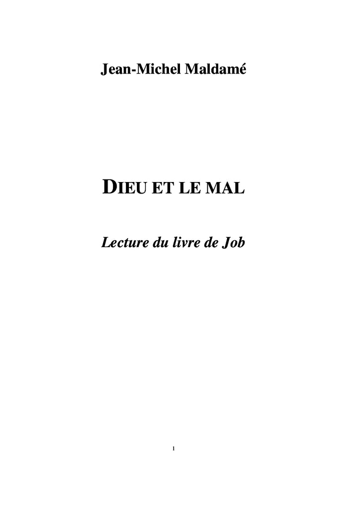 Dieu et le mal