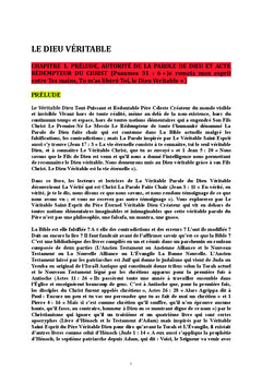 Le Dieu Véritable