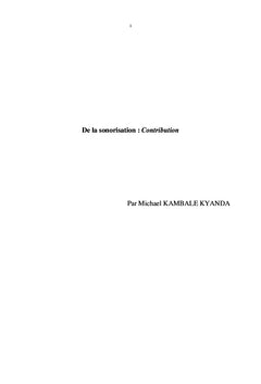 De la Sonorisation