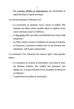 De la Sonorisation