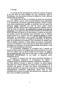 Violence, guerre et paix dans les écrits bibliques