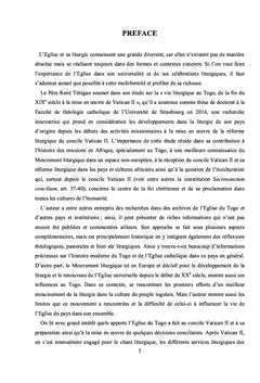 La vie liturgique au Togo, de la fin du XIXe siècle à la mise en oeuvre du concile Vatican II