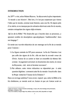 Fin du monde ou Fin d'un monde?