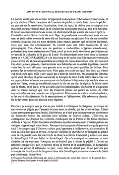 Don Divin et Bienfaits, Délivrance de l'Esprit Humain
