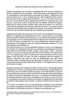 Don Divin et Bienfaits, Délivrance de l'Esprit Humain