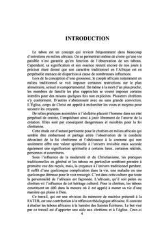 Les tabous et vie chrétienne en milieu africain