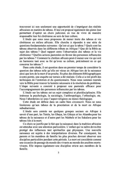 Les tabous et vie chrétienne en milieu africain