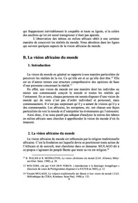 Les tabous et vie chrétienne en milieu africain