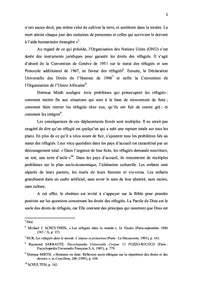 La Bible comme fondement des droits des réfugiés