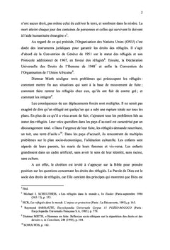La Bible comme fondement des droits des réfugiés