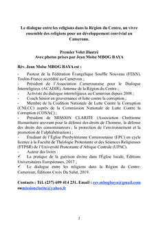 Le dialogue entre les religions dans la Région du Centre-Cameroun