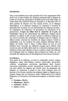 Le dialogue entre les religions dans la Région du Centre-Cameroun