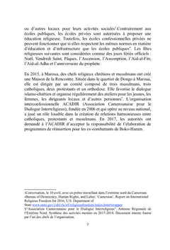 Le dialogue entre les religions dans la Région du Centre-Cameroun