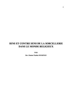 Sens et Contre Sens de la Sorcellerie