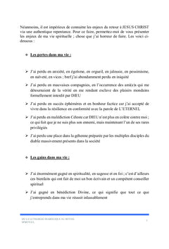 De la léthargie diabolique au réveil spirituel