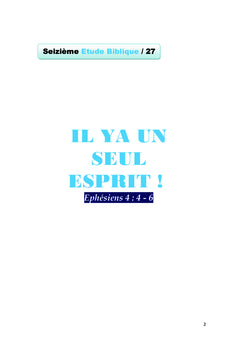 Il y a un seul Esprit !