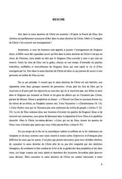 CONNAITRE LA SAINE DOCTRINE DE CHRIST