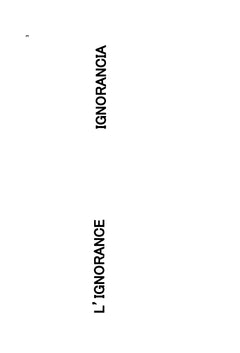 L'IGNORANCE/ IGNORANCIA (Français-Espagnol)