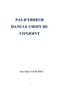 Pas d'erreur dans le choix du conjoint